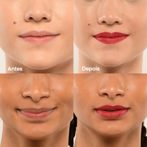 Encontraproduto.com.br - Kit Lápis para Olhos Dourado + Caneta Batom Rosa + Sacola de Presente Pequena (3 Produtos)