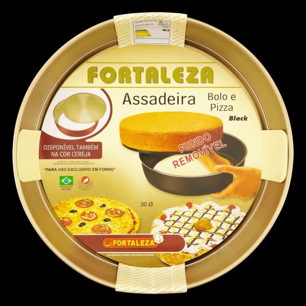 Assadeira Redonda com Fundo Removível Cereja para Bolo e Pizza Antiaderente Fortaleza Artistic Ø 30cm