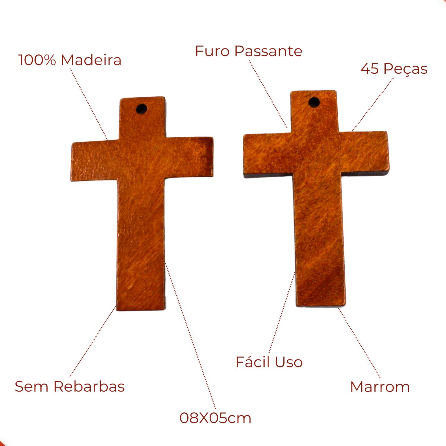 Encontraproduto.com.br - ENTREMEIO CRUZ 08X05 CM EM MADEIRA COM 50 UN