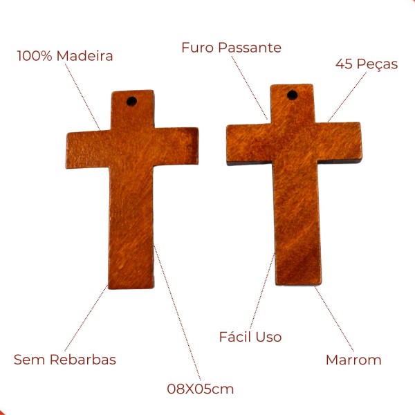 Encontraproduto.com.br - ENTREMEIO CRUZ 08X05 CM EM MADEIRA COM 50 UN