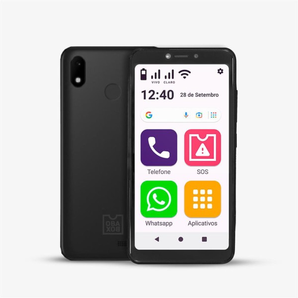 Encontraproduto.com.br - Smartphone Obasmart Conecta Preto Obabox - OB023OUT - [Reembalado]