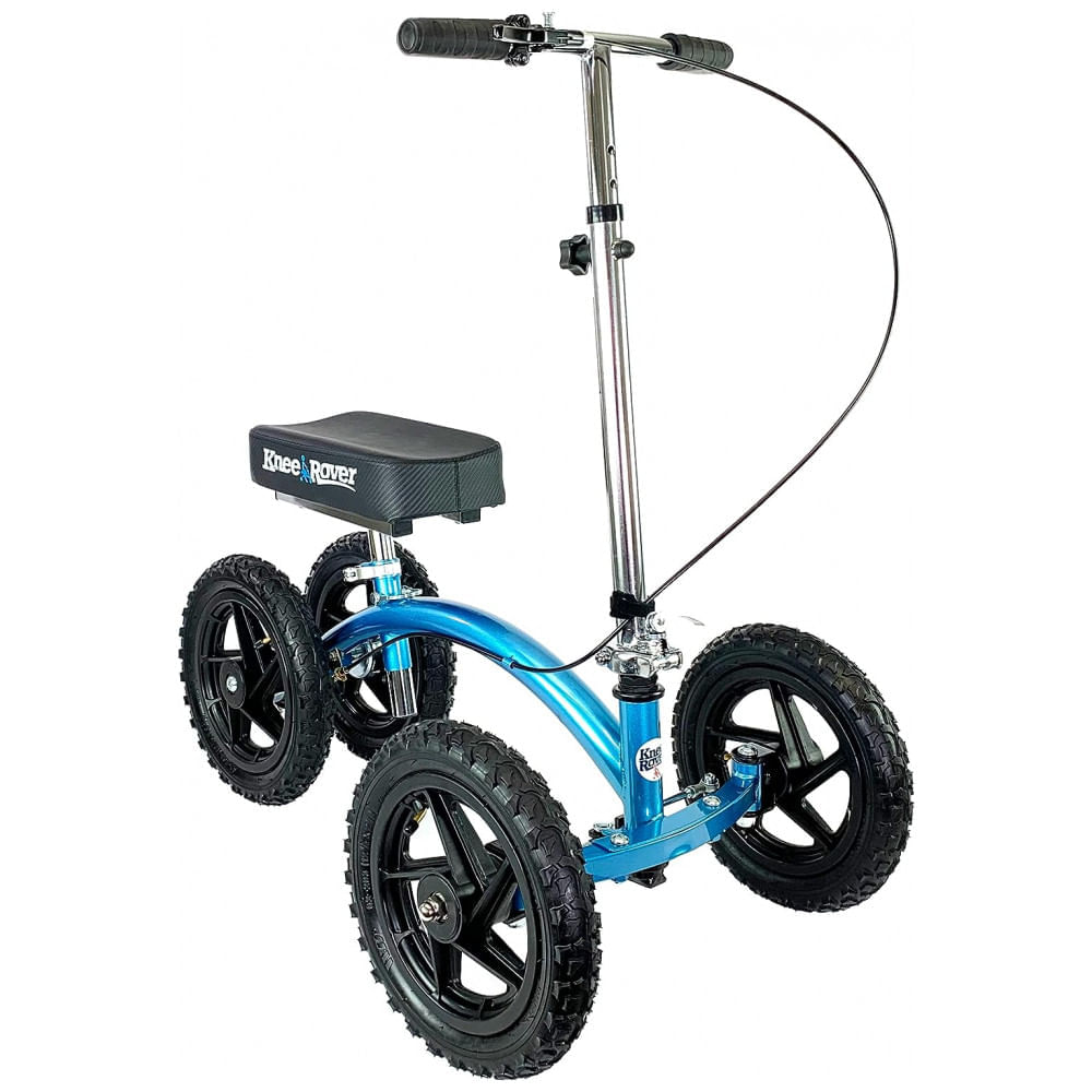 Andador 4 Rodas com Cesta e Apoio para Joelho Ideal para Lesões Suporta 158kg, KNEEROVER, Azul