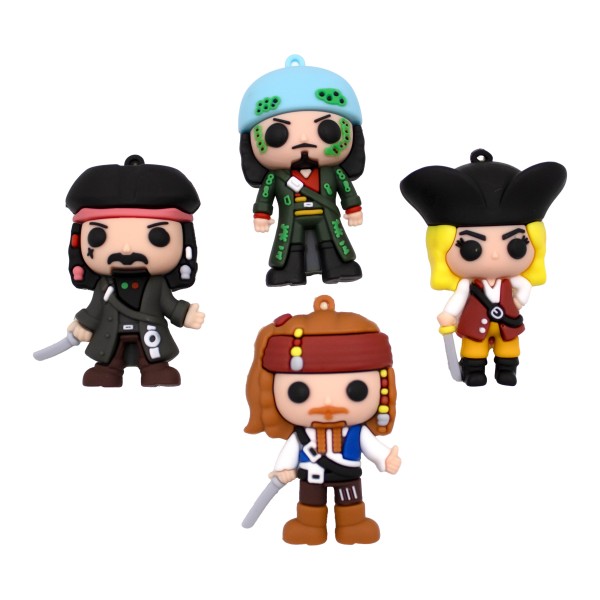 Encontraproduto.com.br - PINGENTES PIRATAS DO CARIBE 65MM EMBORRACHADO COM 12 PEÇAS