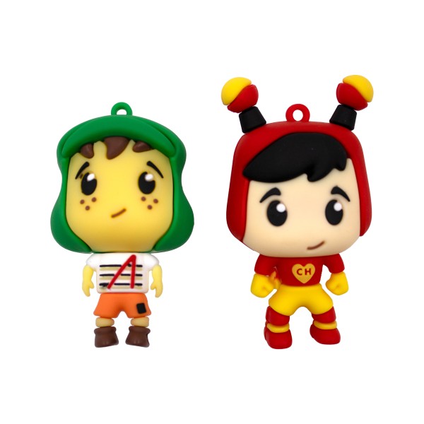 Encontraproduto.com.br - PINGENTES CHAPOLIN E CHAVES 70MM EMBORRACHADO COM 12 PEÇAS