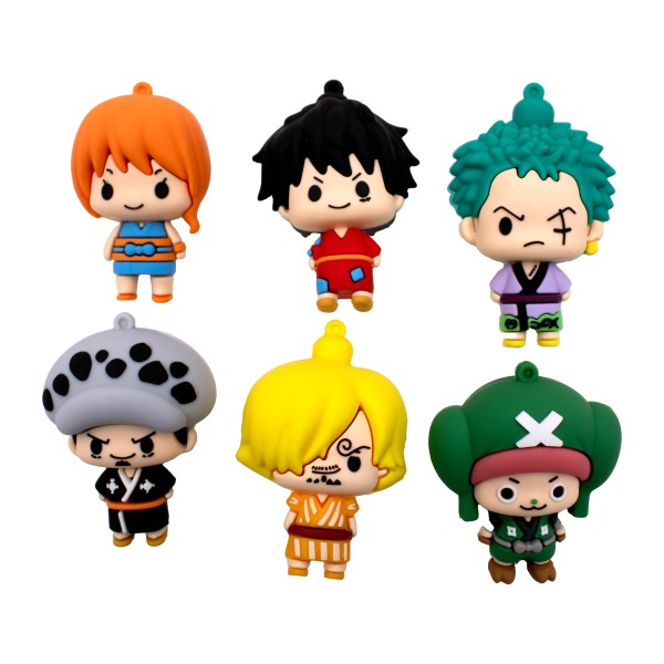 Encontraproduto.com.br - PINGENTES PERSONAGENS ONE PIECE 60MM EMBORRACHADO COM 12 PEÇAS