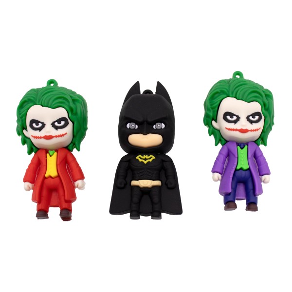 Encontraproduto.com.br - PINGENTES BATMAN E CORINGA 65MM EMBORRACHADO COM 12 PEÇAS