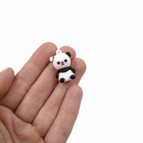 Encontraproduto.com.br - PINGENTE PANDA 25MM EMBORRACHADO COM 100 UNIDADES