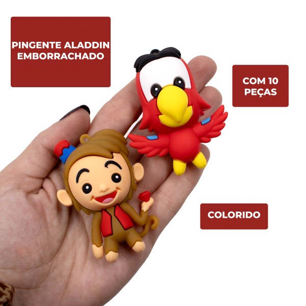 Encontraproduto.com.br - PINGENTE ALADDIN EMBORRACHADO COM 10 PEÇAS