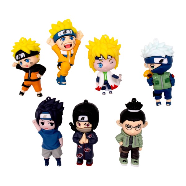 Encontraproduto.com.br - PINGENTES NARUTO 80MM EMBORRACHADO COM 14 PEÇAS