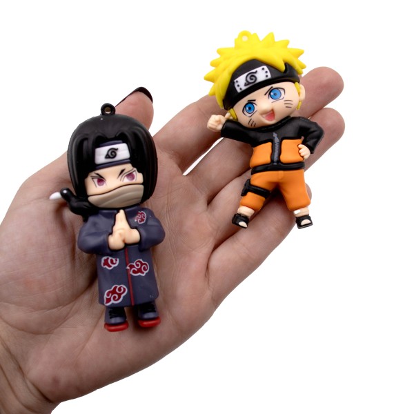 Encontraproduto.com.br - PINGENTES NARUTO 80MM EMBORRACHADO COM 14 PEÇAS