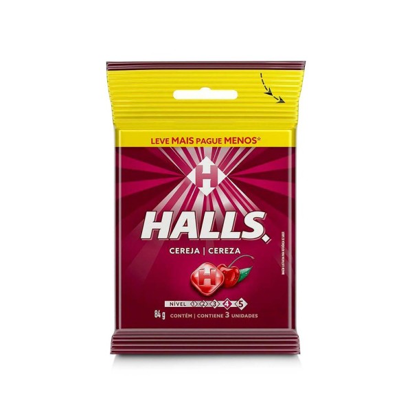 Encontraproduto.com.br - Bala Halls Cereja Pacote c/ 3 Unid