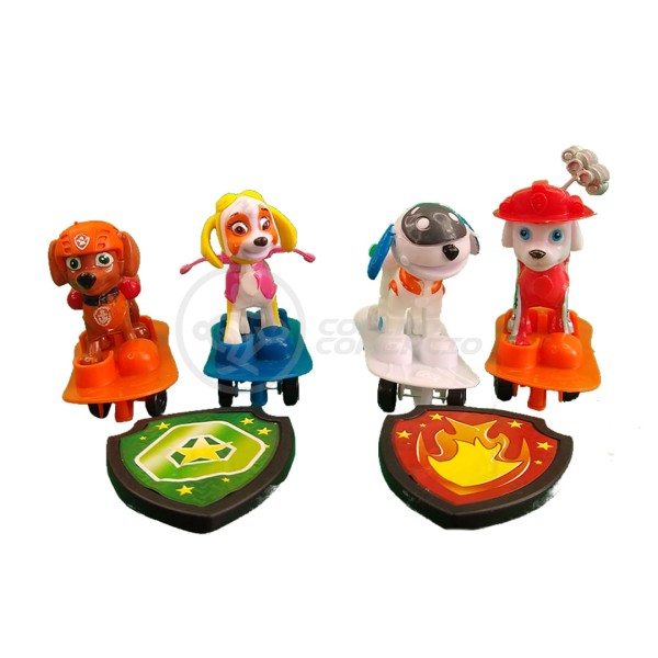 Encontraproduto.com.br - Kit 5 Bonecos Brinquedos Patrulha Canina Com 4 Skate - Lider Hum Ryder Marshall Zuma Skye Robo Dog 9