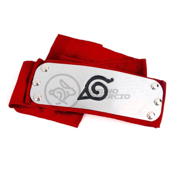 Encontraproduto.com.br - Bandana Vermelho Naruto Aldeia Vila Oculta da Folha Faixa Ninja Cosplay Anime