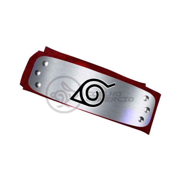Encontraproduto.com.br - Bandana Vermelho Naruto Aldeia Vila Oculta da Folha Faixa Ninja Cosplay Anime