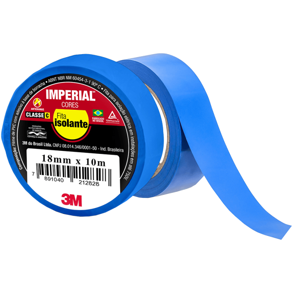 Fita Isolante 3M Imperial 18mm X 10m Azul - HB004297980