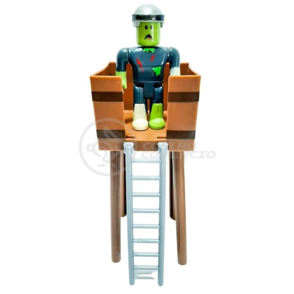 Encontraproduto.com.br - Cartela 4 Boneco Articulado 7cm roblox Roblöx toys zombie attack ataque zumbi + Cenario Apocalipse Cor:Branco;Gênero:Mas