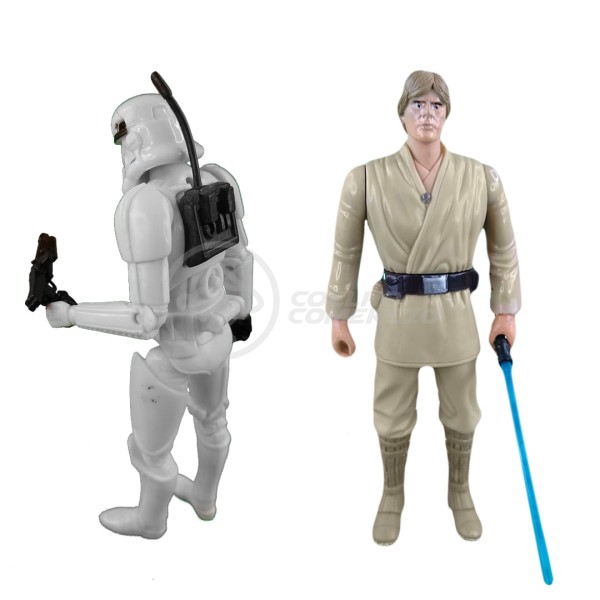 Encontraproduto.com.br - Cartela 2 Brinquedo Boneco Action Figure Articulado Infantil Star Wars 15cm -  Stormtrooper, Luke SkyWalker 10
