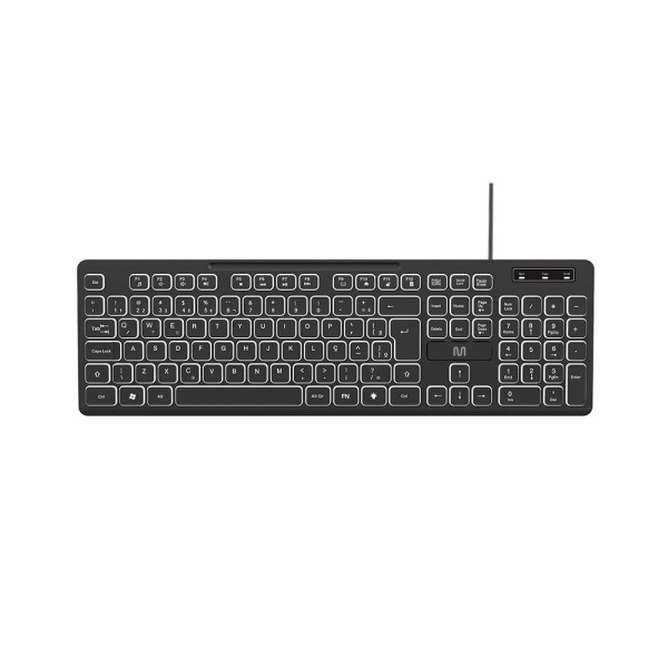 Teclado Com Fio Light 3 Níveis e LED Ajustável Teclas Silenciosas e Conexão Usb Preto - TC268OUT [Reembalado]