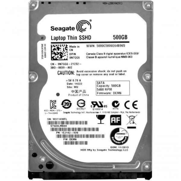 Sshd Hibrido Sata Seagate 500gb Laptop Thin 0n7gg6 N7gg6