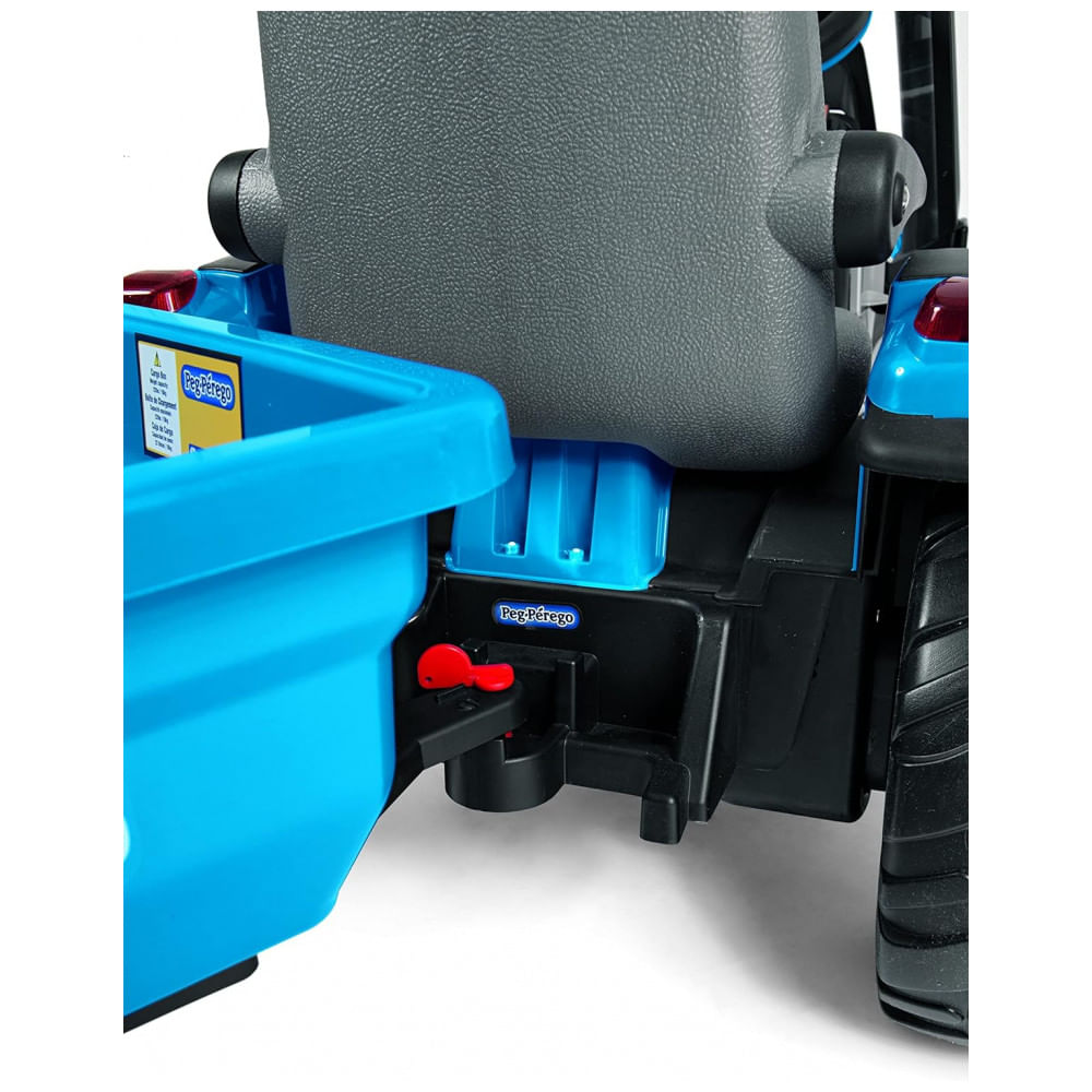 Encontraproduto.com.br - Trator com Reboque Elétrico Infantil Peg Perego New Holland T8 12 Volts, Azul