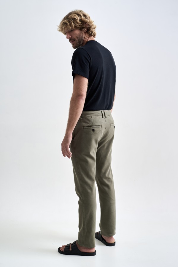 Encontraproduto.com.br - Calça Chino Malha Ultrasoft Verde