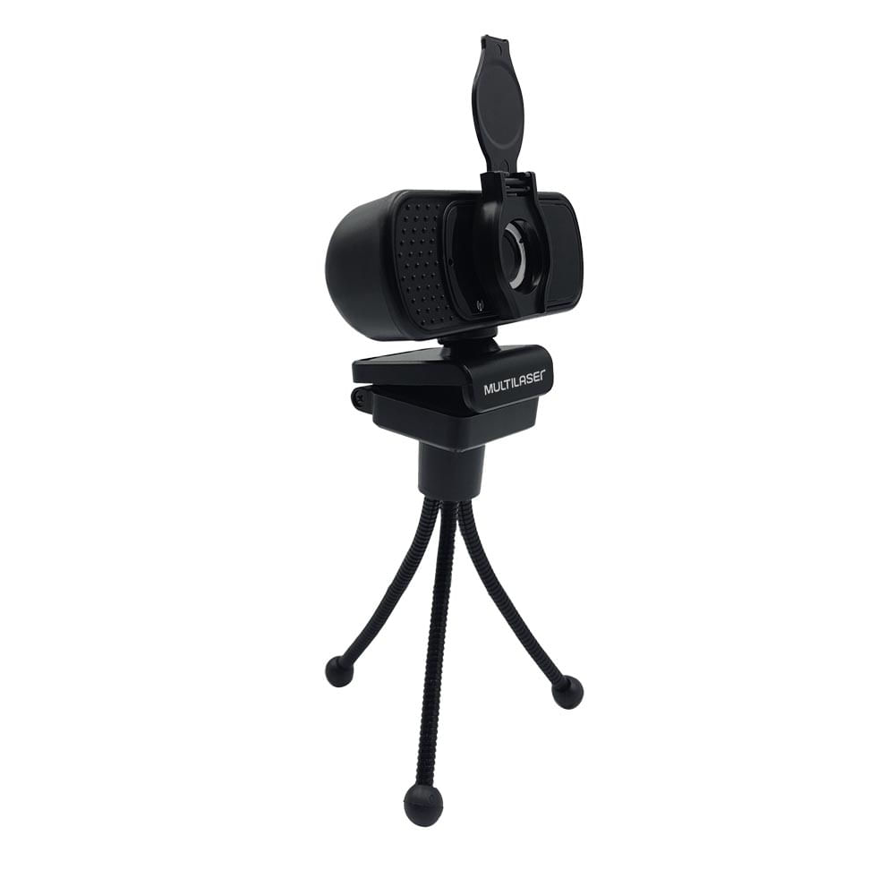 Webcam Full Hd 1080p 30Fps c/ Tripe Cancelamento de Ruído Microfone Conexão USB Preto - WC055OUT [Reembalado]