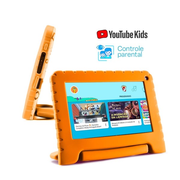 Encontraproduto.com.br - Tablet Infantil Multi Kid Pad 4GB RAM + 64GB + Tela 7 pol + Case + Wi-fi + Android 13 Quad Core - NB412OUT [Reembalado]