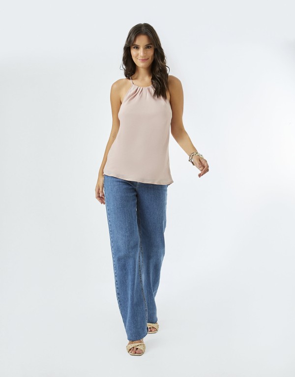 Encontraproduto.com.br - Blusa Tecido Preguinhas Basic zizane rosa