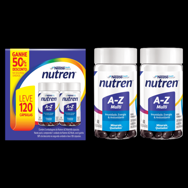 Encontraproduto.com.br - Suplemento Nutren A-Z Multi Frasco 2 Unidades com 60 Cápsulas Cada