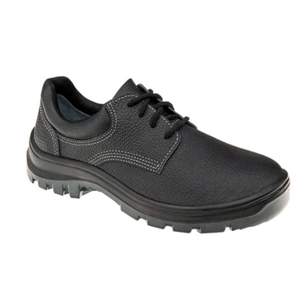 Sapato NR.42 Cadarço PU Bidensidade Com Bico Plástico Preto REF. 10VS48-BP - Vulcaflex