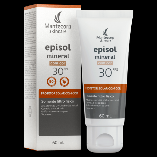 Protetor Solar Facial Mineral com Cor FPS 30 Episol - 60ml
