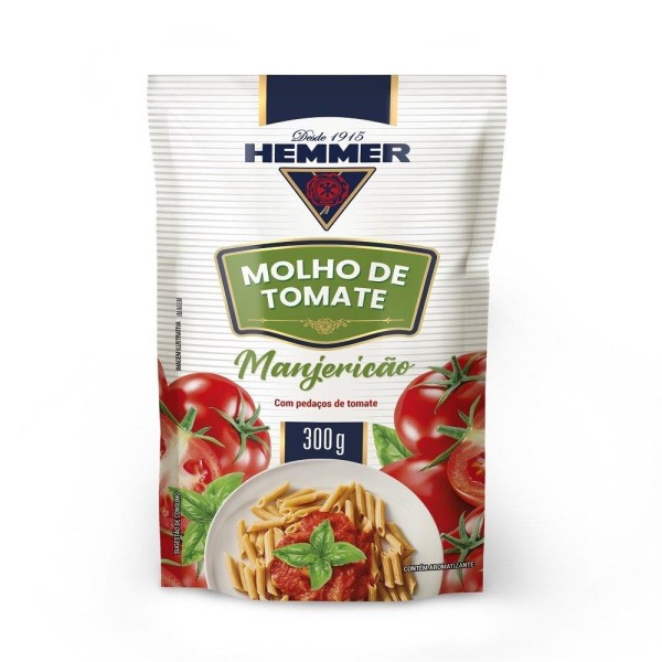 Encontraproduto.com.br - Molho De Tomate Hemmer Manjericão Sachê 300g - Embalagem Com 24 Unidades