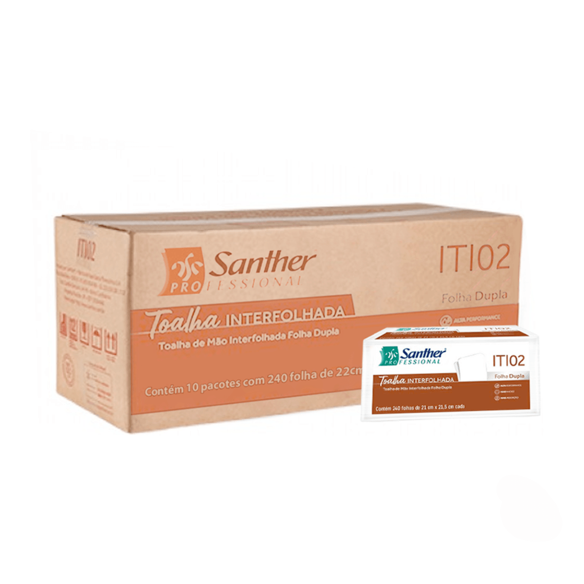 Encontraproduto.com.br - Papel Toalha Interfolha 2 Dobras Folha Dupla ITI02 2.400 folhas Inovatta