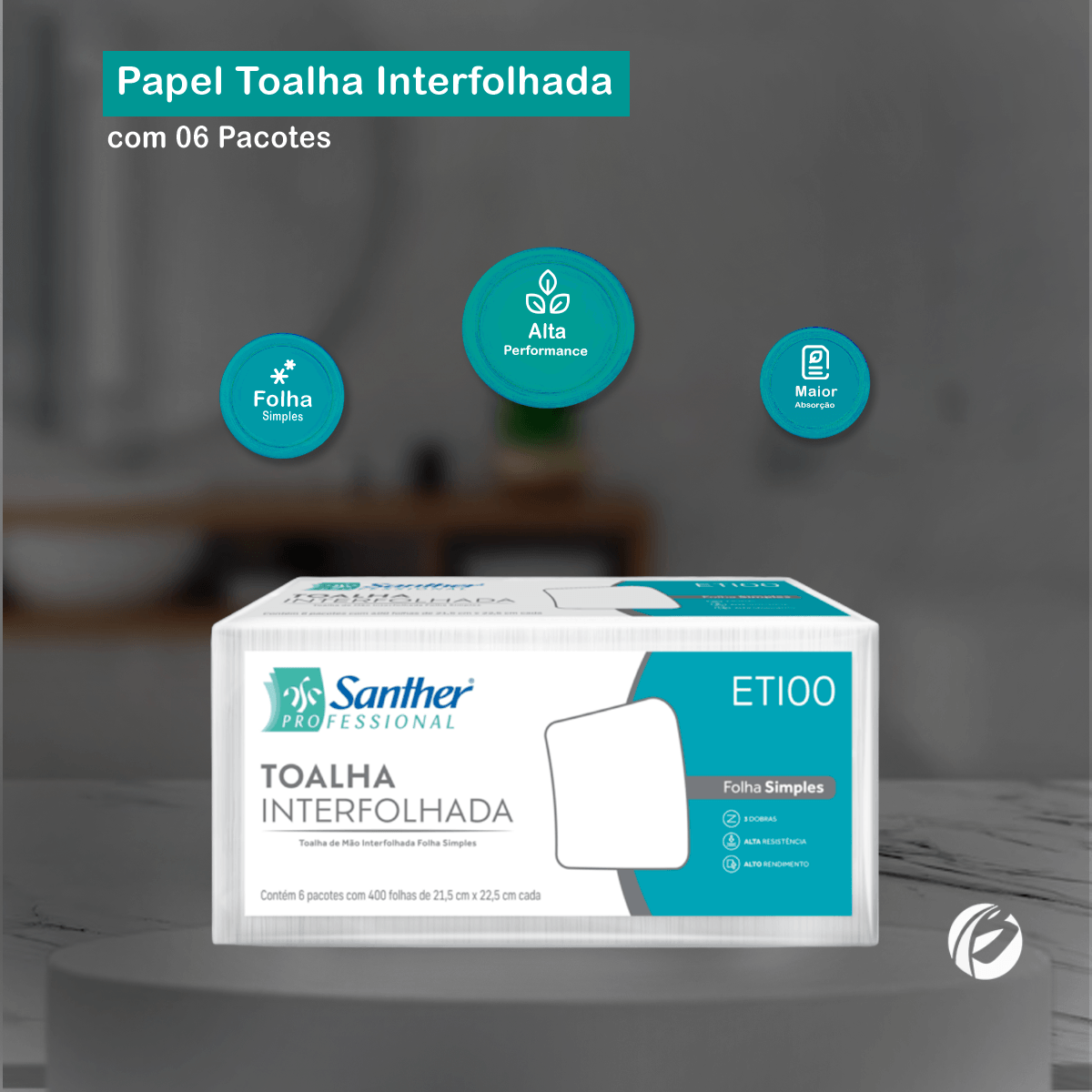 Encontraproduto.com.br - Papel Toalha Interfolha 3 Dobras Folha Simples Eco ETI00 com 2.400 folhas Inovatta