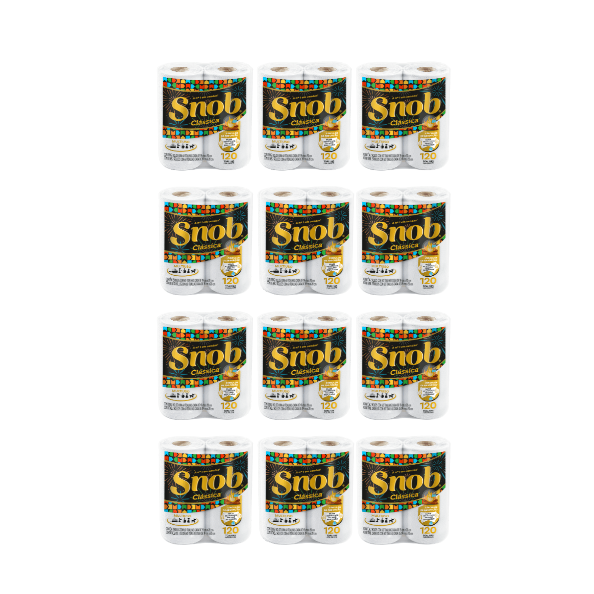 Encontraproduto.com.br - Papel Toalha Branca Lisa com 2 Rolos 12x2 Snob