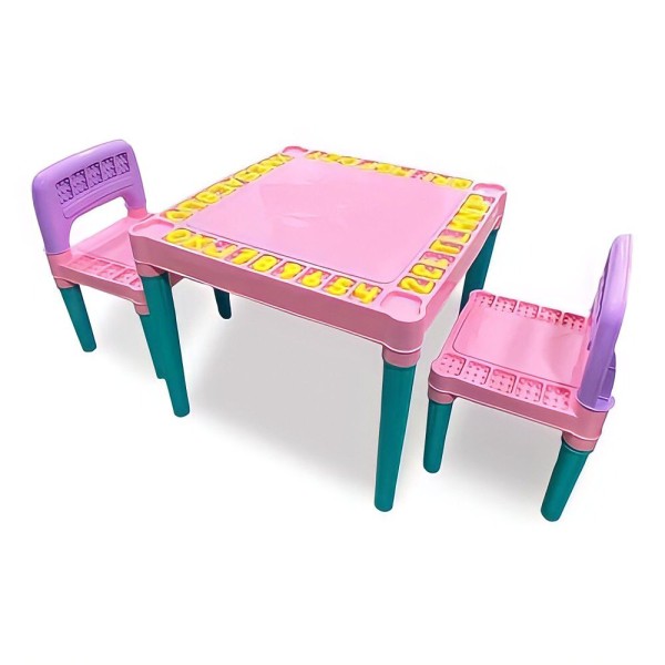 Encontraproduto.com.br - Mesa Educativa Infantil Mesinha Didática 2 Cadeiras