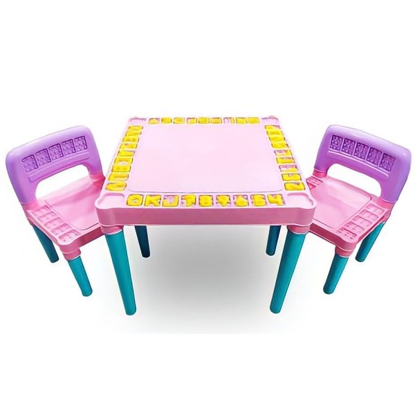 Encontraproduto.com.br - Mesa Educativa Infantil Mesinha Didática 2 Cadeiras
