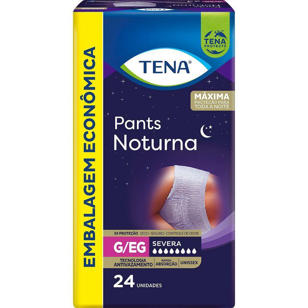 Encontraproduto.com.br - Roupa Ãntima Tena Pants Noturna G/eg - 4 Pacotes Com 24 Fraldas - Total 96 Tiras
