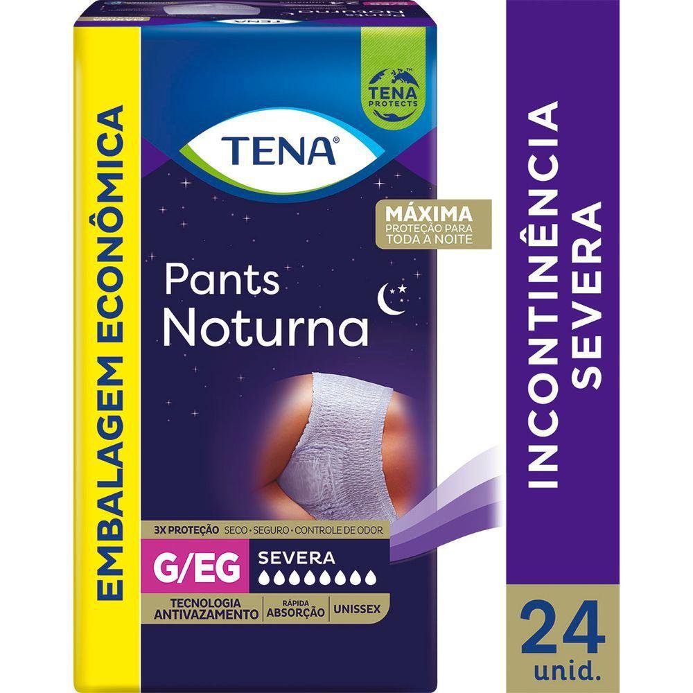 Encontraproduto.com.br - Roupa Ãntima Tena Pants Noturna G/eg - 4 Pacotes Com 24 Fraldas - Total 96 Tiras