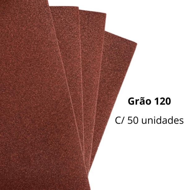 Encontraproduto.com.br - Lixa para Massa Parede grão 120 C/50 Folhas Tatu