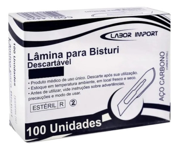 Lâmina De Bisturi Nº21 Aço Carbono Caixa Com 100 - Labor Import