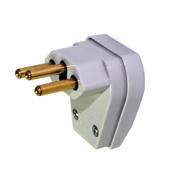 Plug Macho 2P+T 20A 250V Cinza Com Prensa Cabo Ref. 1.067-3 - Pezzi