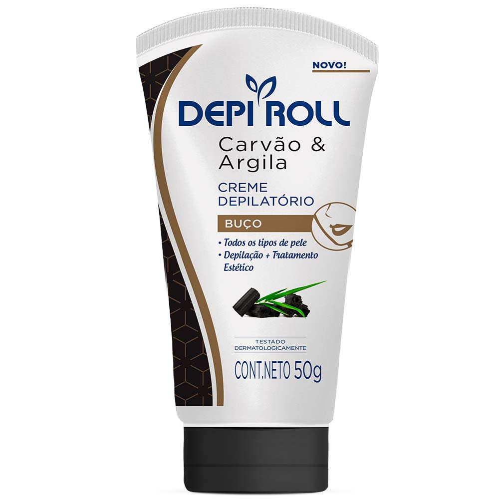 Creme Depilatório Para Buço Depiroll Carvão e Argila