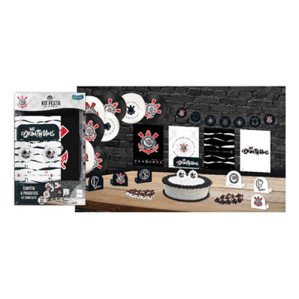 Encontraproduto.com.br - Festa Corinthians Kit Só um Bolinho com 89 Peças