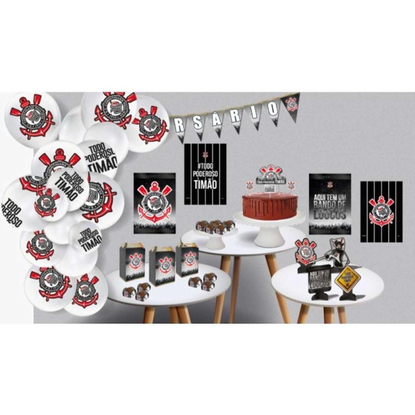 Encontraproduto.com.br - Festa Corinthians Kit Só um Bolinho com 89 Peças