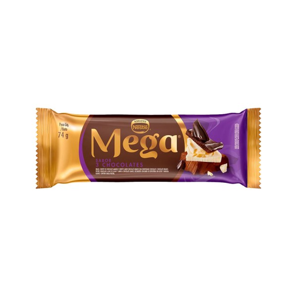 Nestle Sorvete Mega 74gr 3 Chocolates