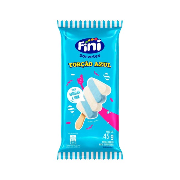 Fini Sorvete Torcao Azul 45gr Groselha E Nata