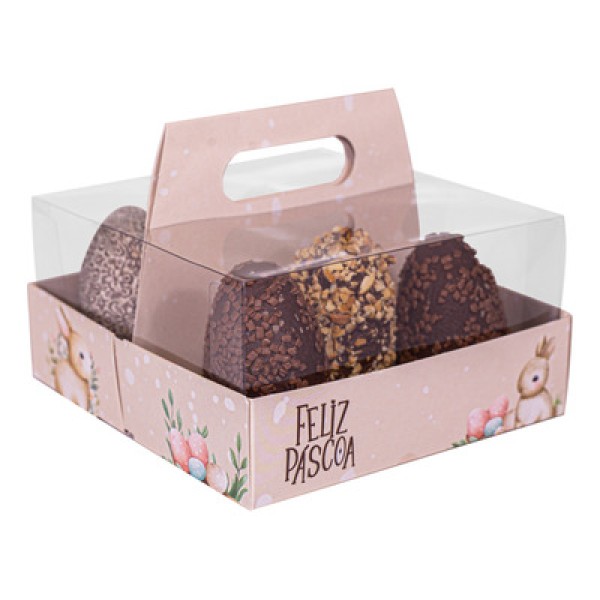 Encontraproduto.com.br - Cesta Porta Ovos Com Alça Páscoa Encantada Para 6 Ovos De 50g 5 Unidades 4864 IDEIA