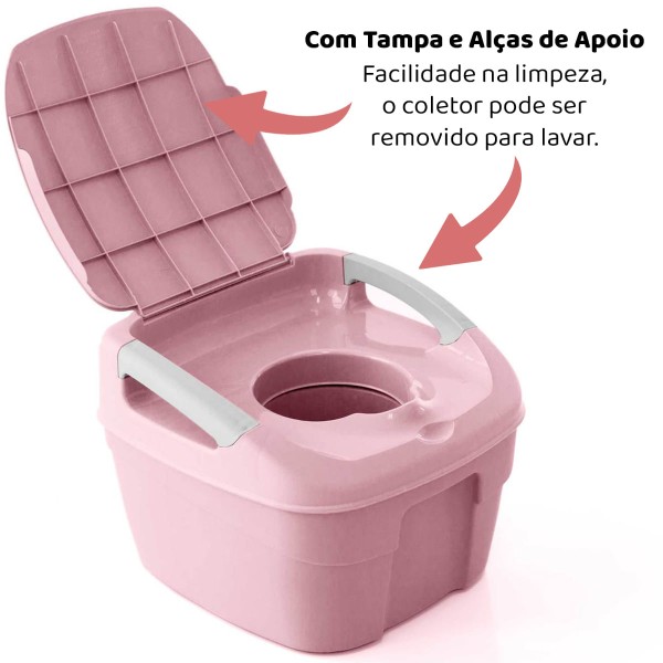 Encontraproduto.com.br - Troninho Penico e Redutor para Vazo Sanitário Bebê Criança Voyage Ploc Rosa