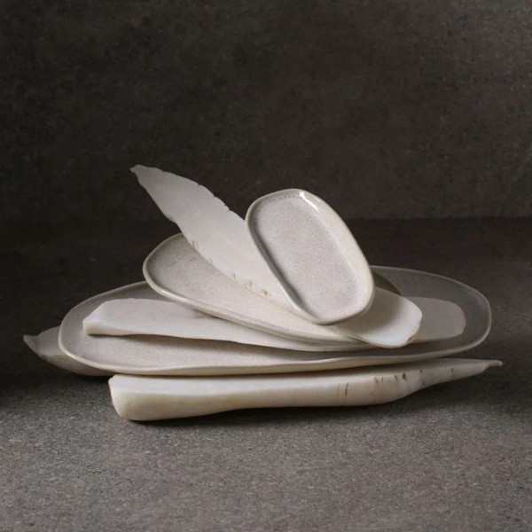 Encontraproduto.com.br - Travessa Oval Orgânica Latte Off White 23cm